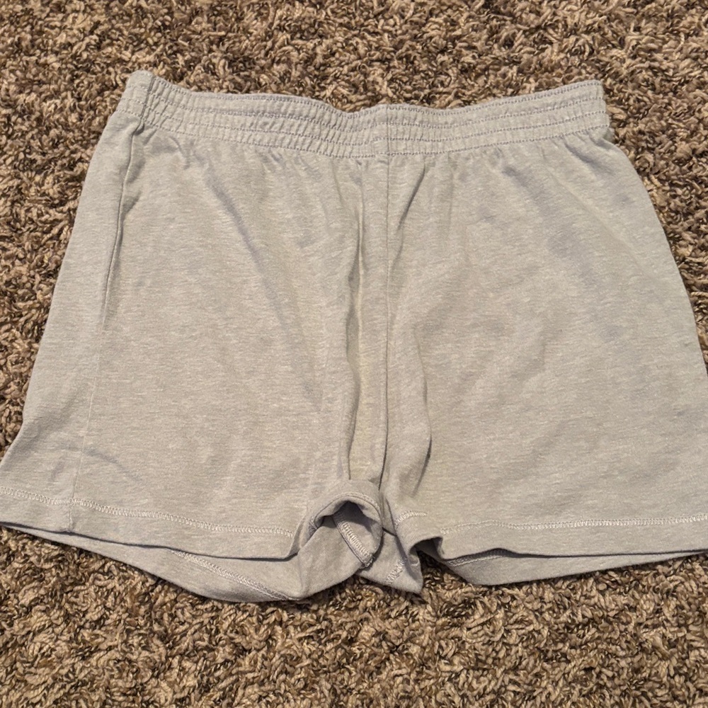 Kids' Light Gray Shorts with purple waist band